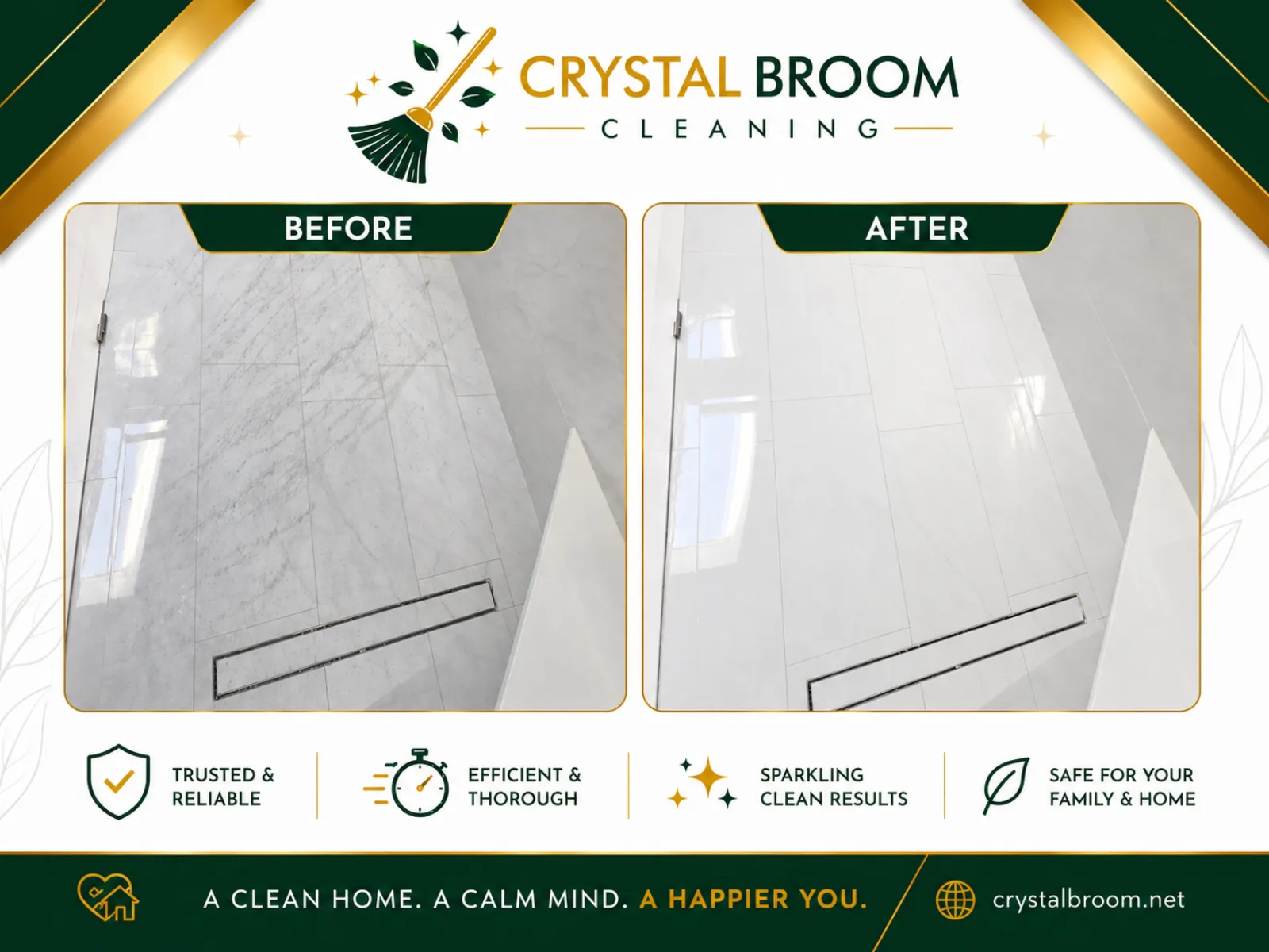 Before and after shower glass door cleaning with hard water and soap scum removal in Downers Grove, IL